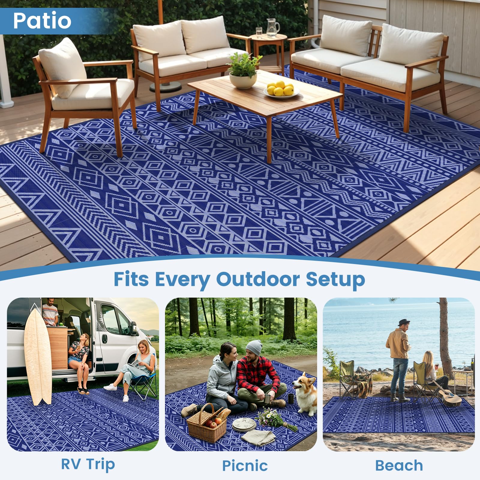 StepTastic Outdoor Rug being cleaned with a hose