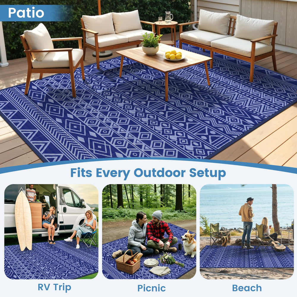 StepTastic Outdoor Rug being cleaned with a hose