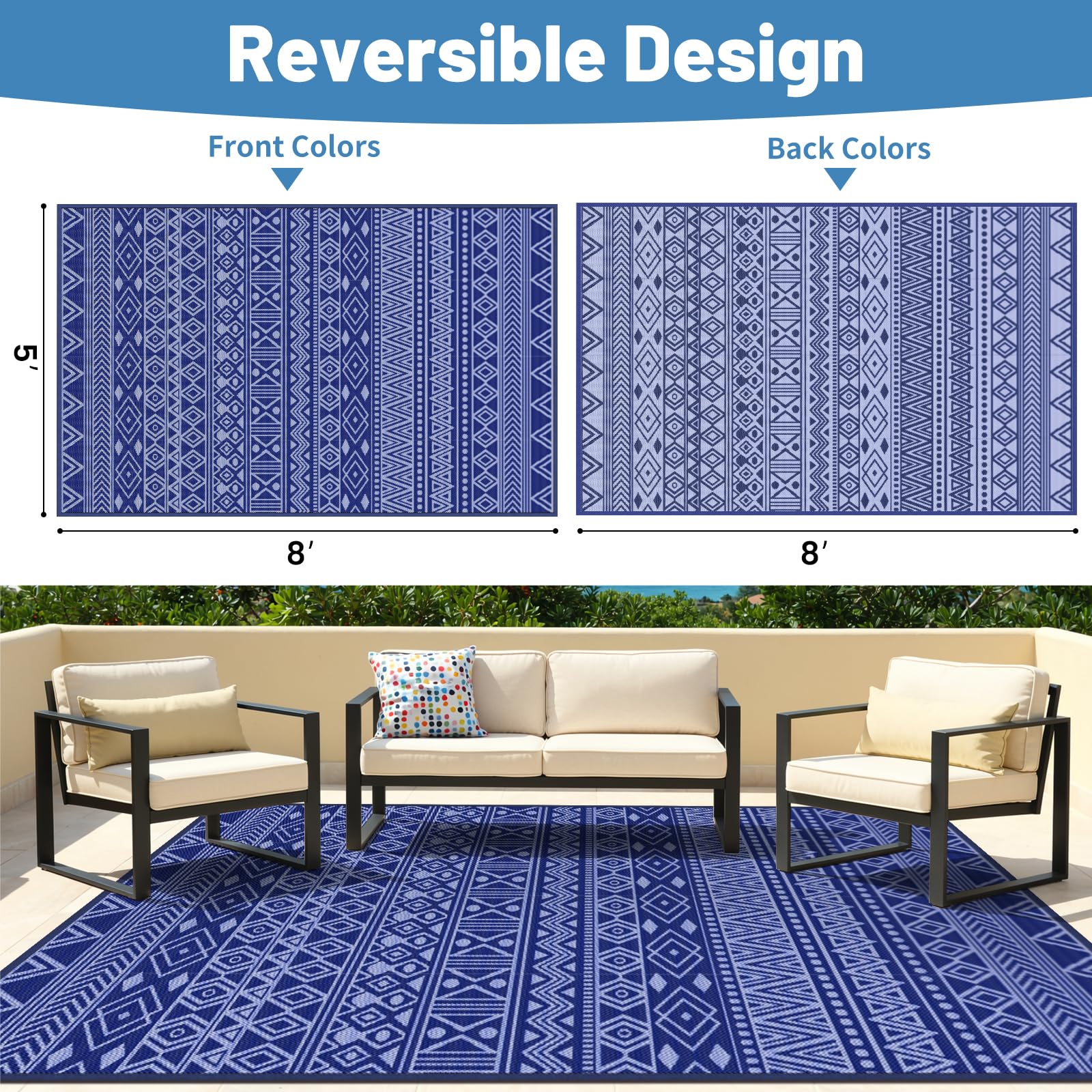 StepTastic Outdoor Rug folded for easy transport