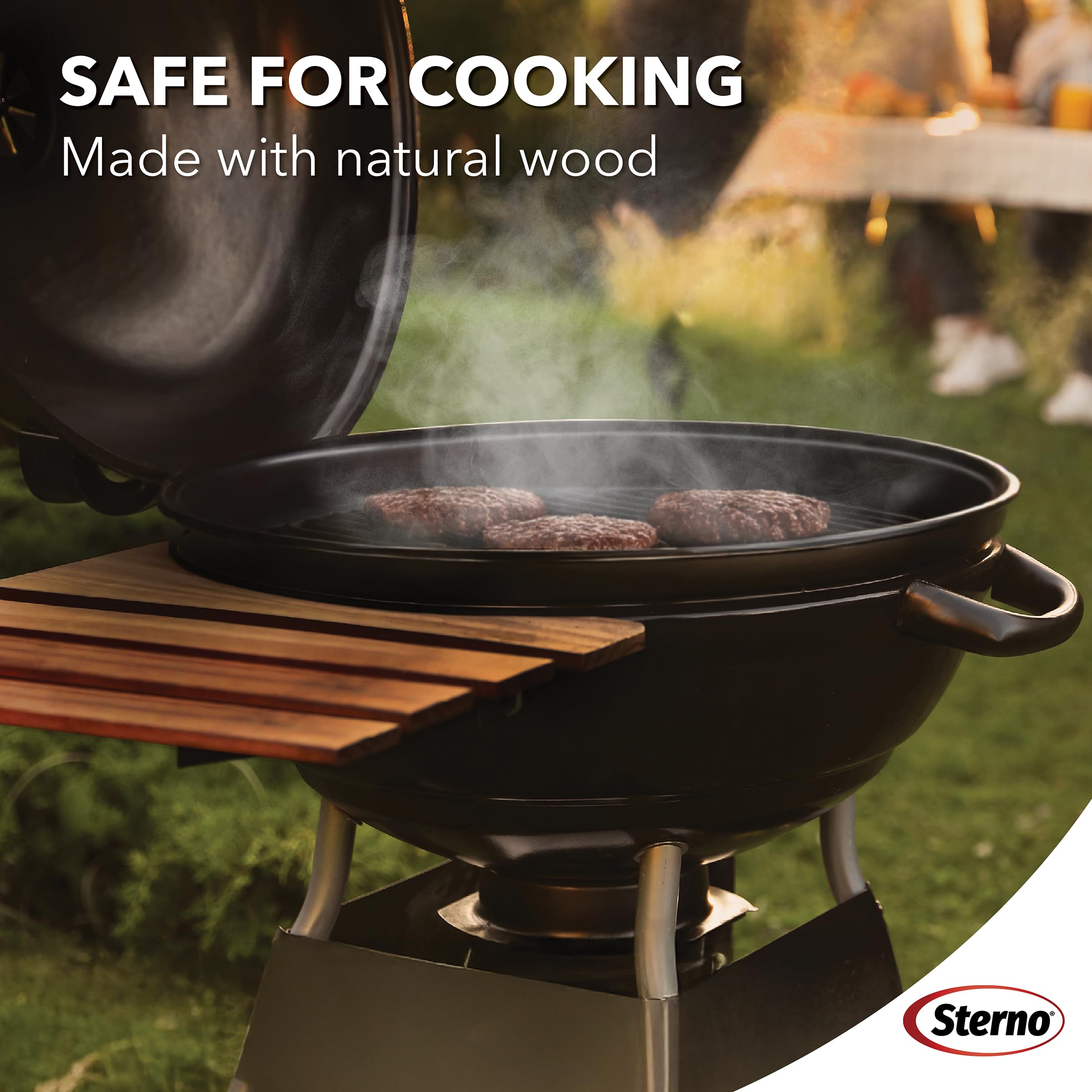 Sterno Instant Fire Starter Squares in use under charcoal grill