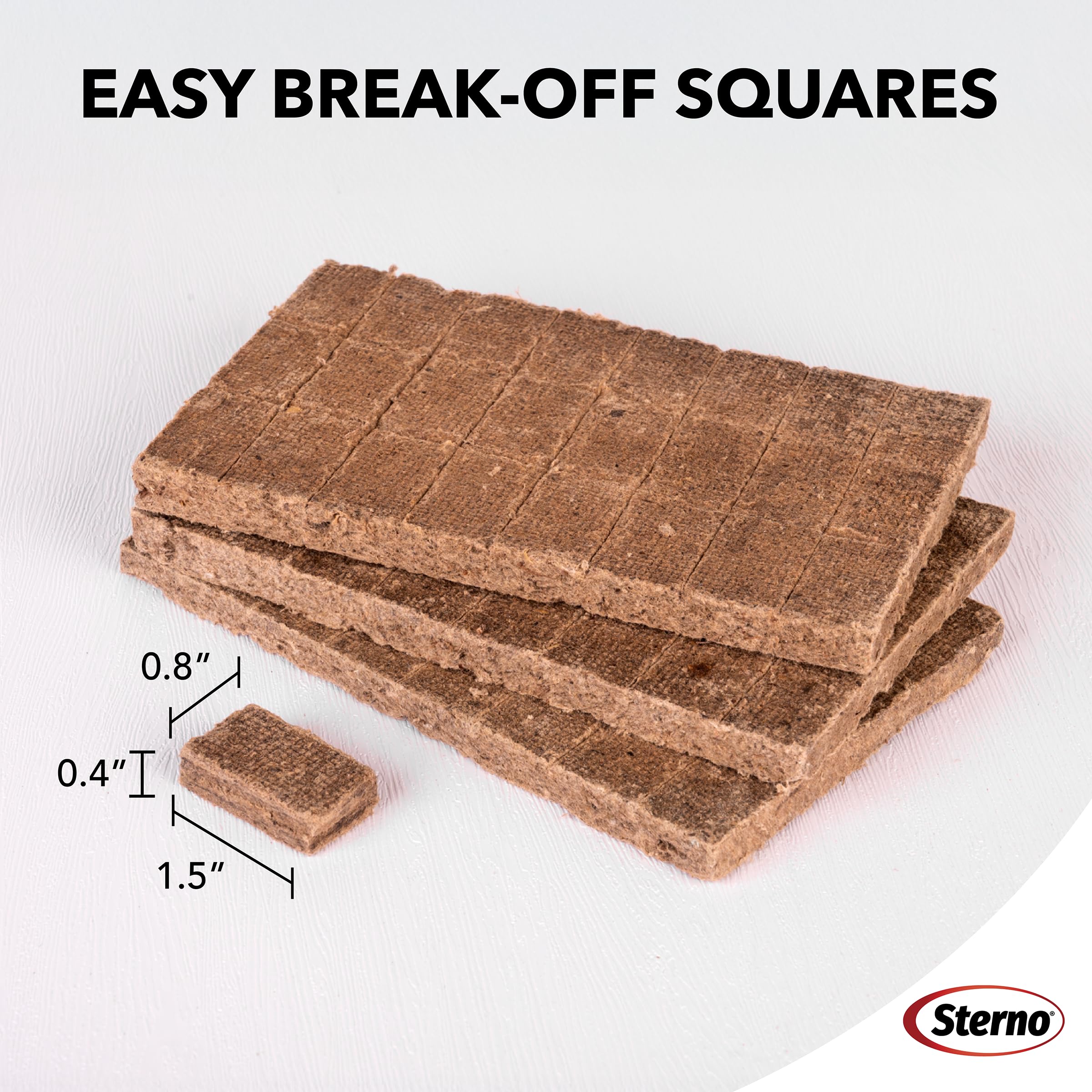 Sterno Instant Fire Starter Squares with a lit campfire