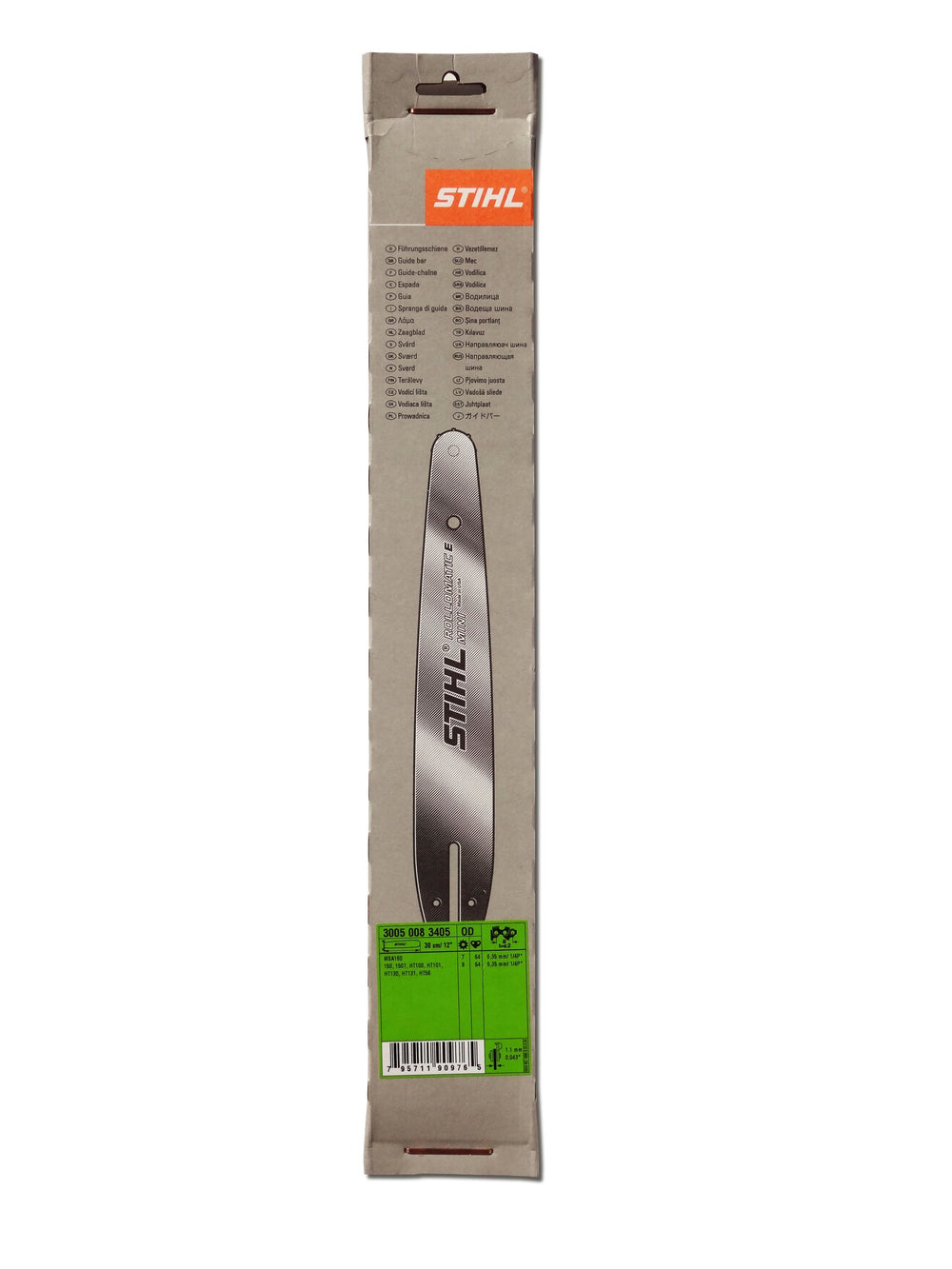 Stihl 12-inch guide bar side view showing mounting area
