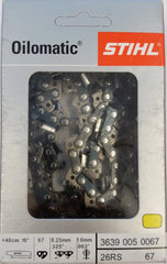 Stihl 16-inch chainsaw full chisel saw chain packaging front view