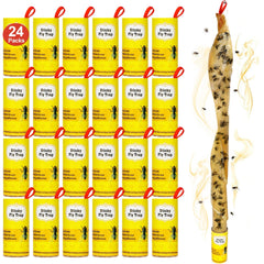 Stingmon 24 pack fly strips yellow outdoor indoor hanging trap
