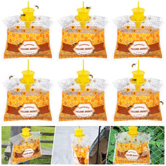Stingmon Outdoor Disposable Wasp Trap front view, yellow