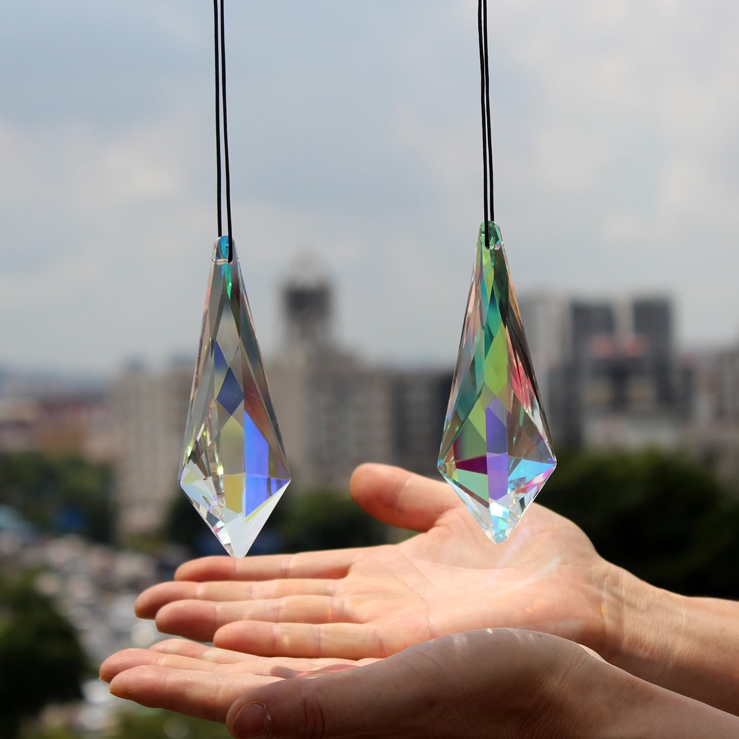 stino Cone Crystal Suncatcher Prisms clear design front view