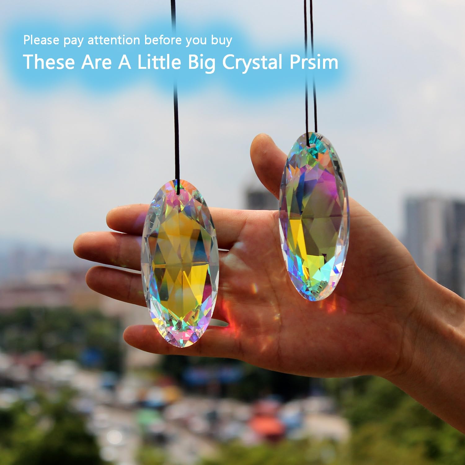 stino crystal suncatcher with sunlight creating rainbows