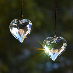 stino Heart Crystal Suncatcher Prism clear hanging outdoors