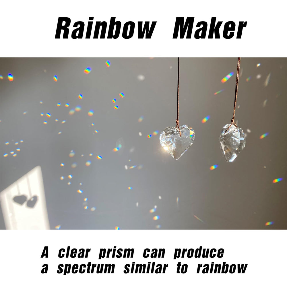 stino Heart Crystal Suncatcher Prism clear with metal hook