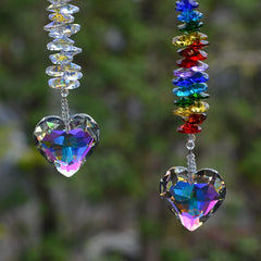 Stino Heart Crystal Suncatcher Prism packaging and accessories