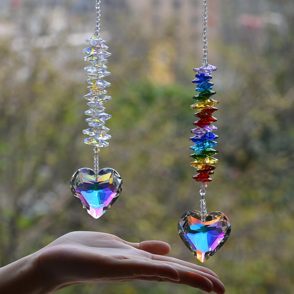 Stino Heart Crystal Suncatcher Prism with rainbow effect