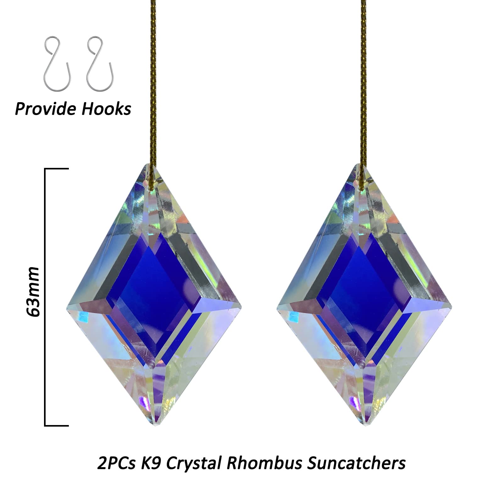 stino Rhombus Crystal Suncatcher Prisms displayed in garden