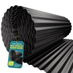 STIRLINGEAR 12 Inch Tall Metal Garden Edging roll, black