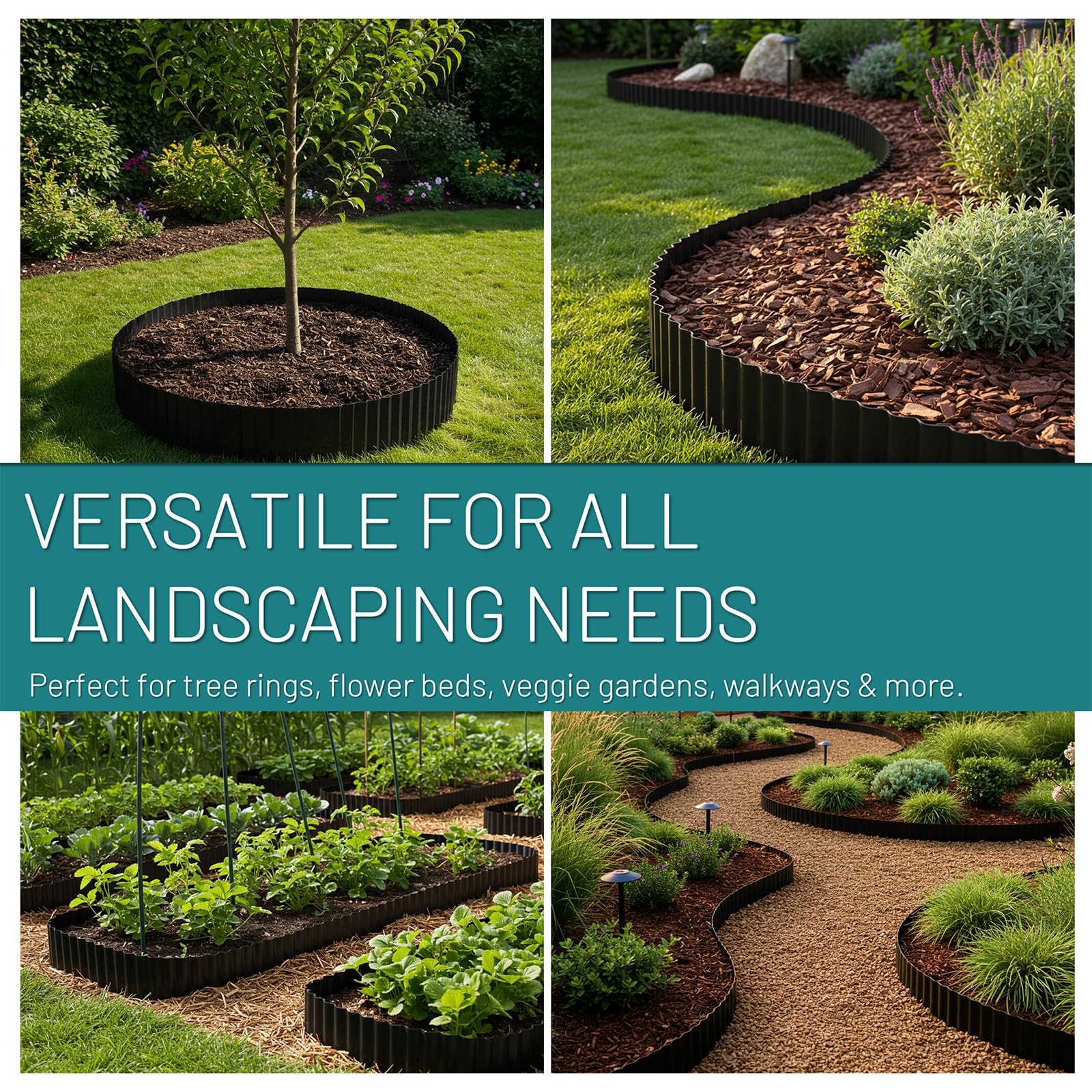STIRLINGEAR landscape edging demonstrating its height in a garden