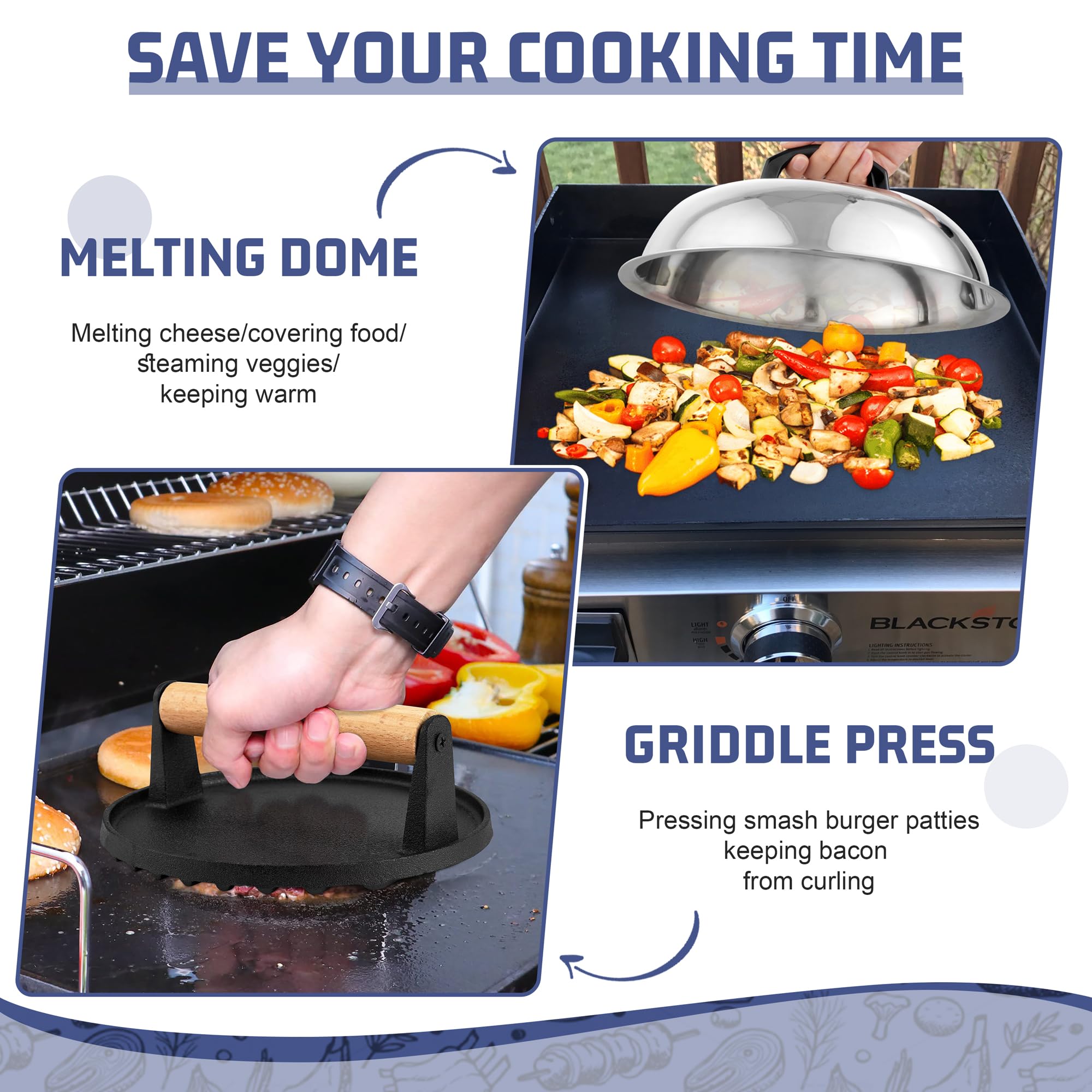 Storage bag containing HaSteeL griddle accessories