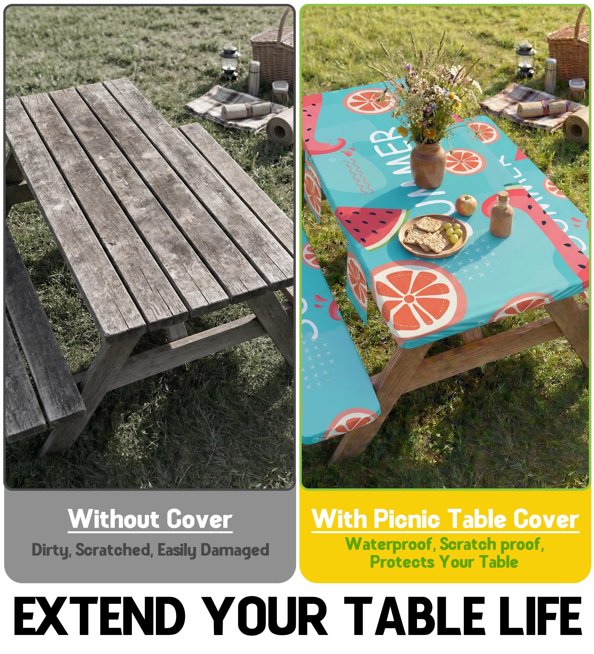 Storage bag included with Wrakus picnic table cover set
