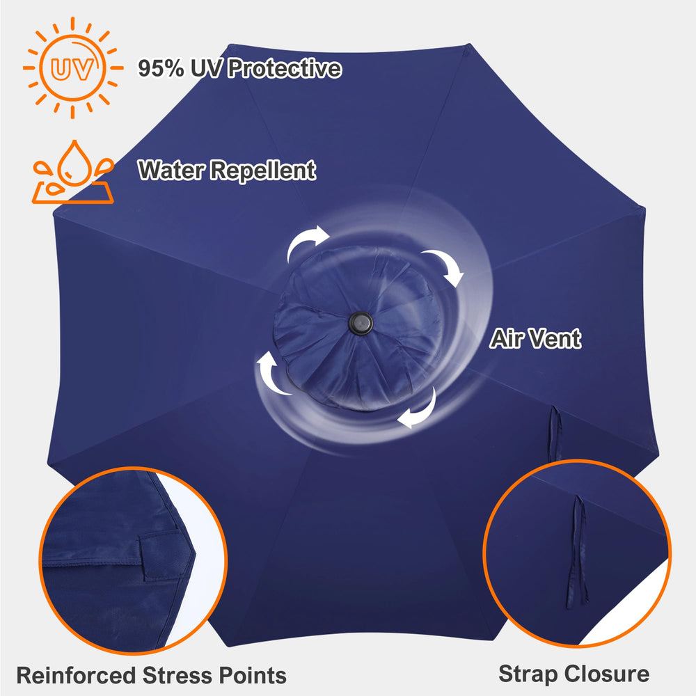 Strap closure detail of Blissun patio umbrella replacement canopy
