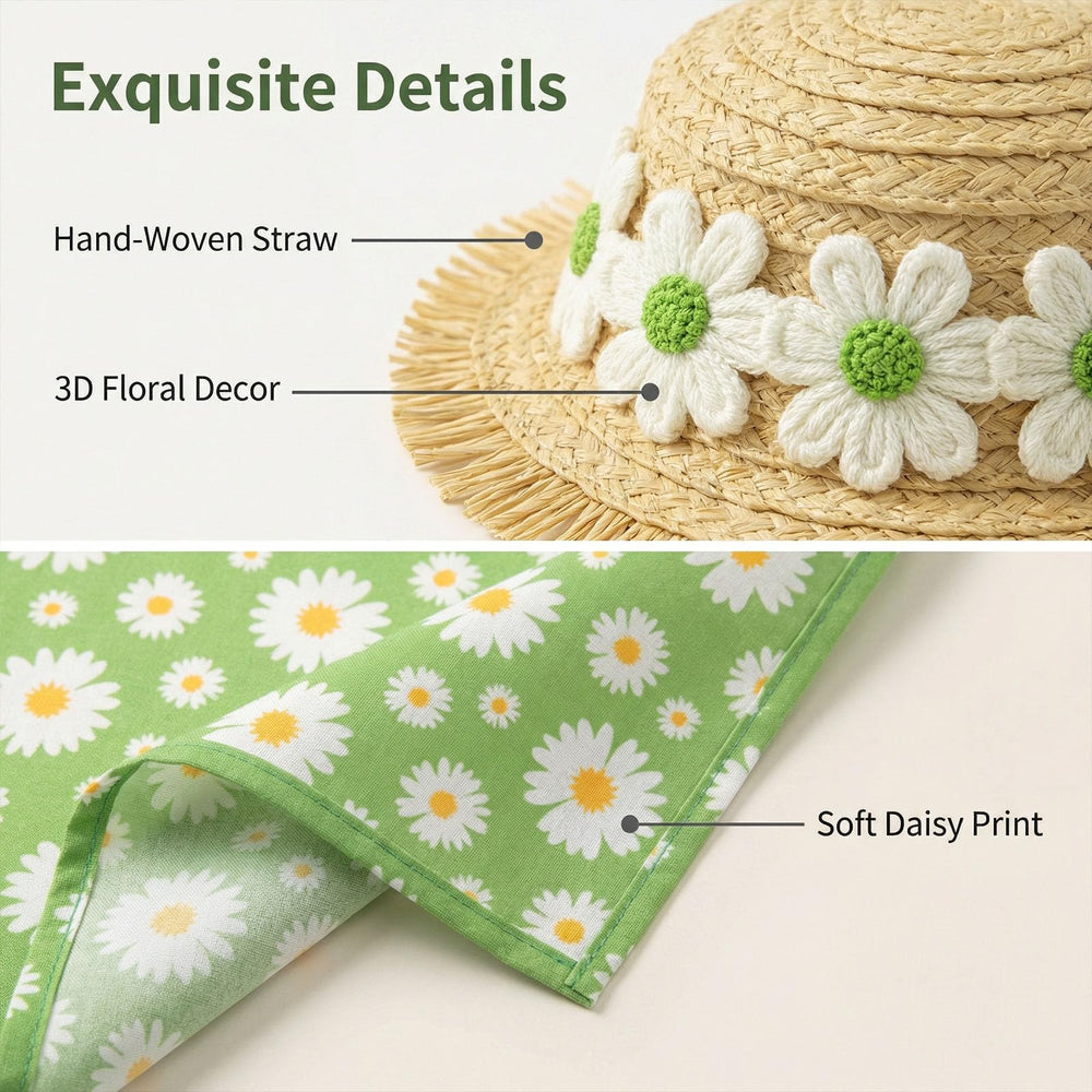 Straw hat designed for porch goose decoration