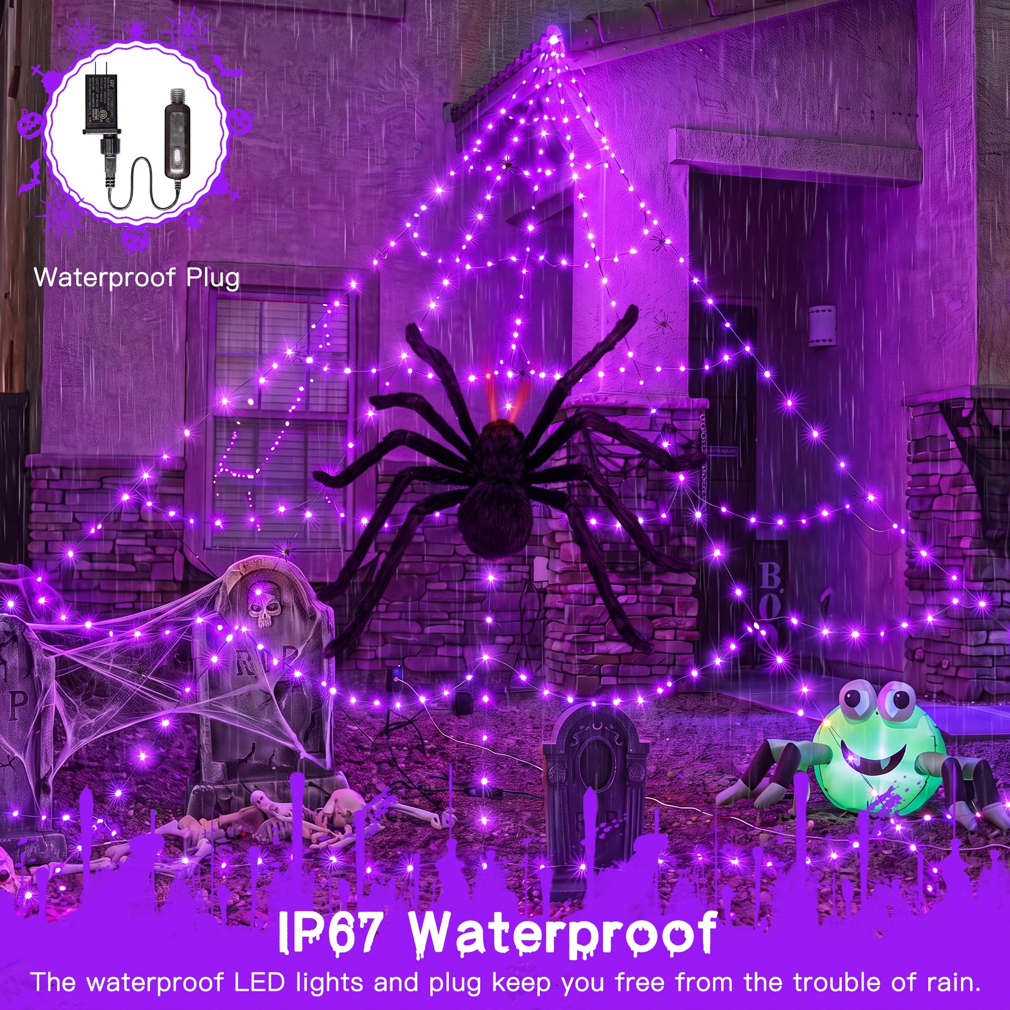 Stretchable white spider web fabric for decoration