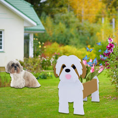 strolfay Brown Shih Tzu planter pot side view