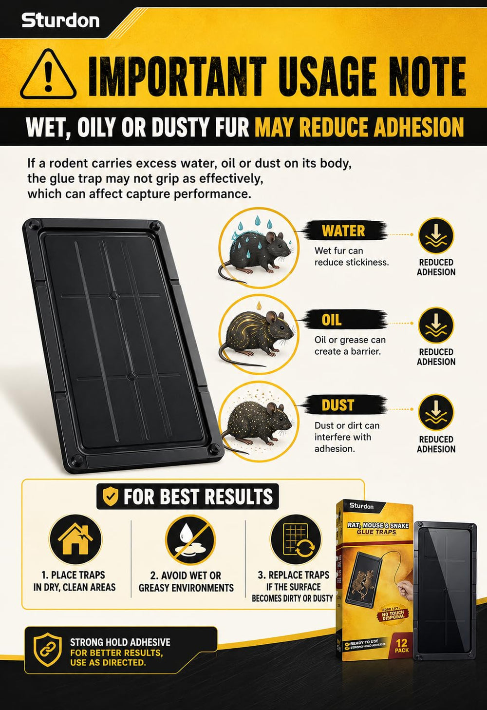 Sturdon Large Rat Glue Trap multiple pack display