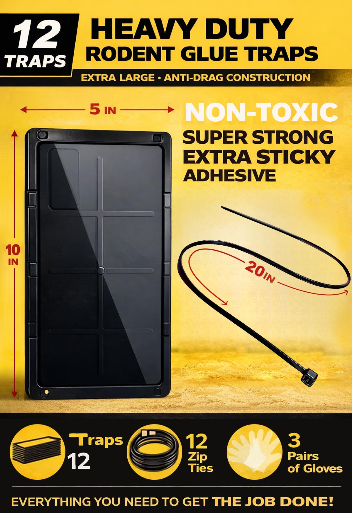 Sturdon Large Rat Glue Trap side view highlighting adhesive strength