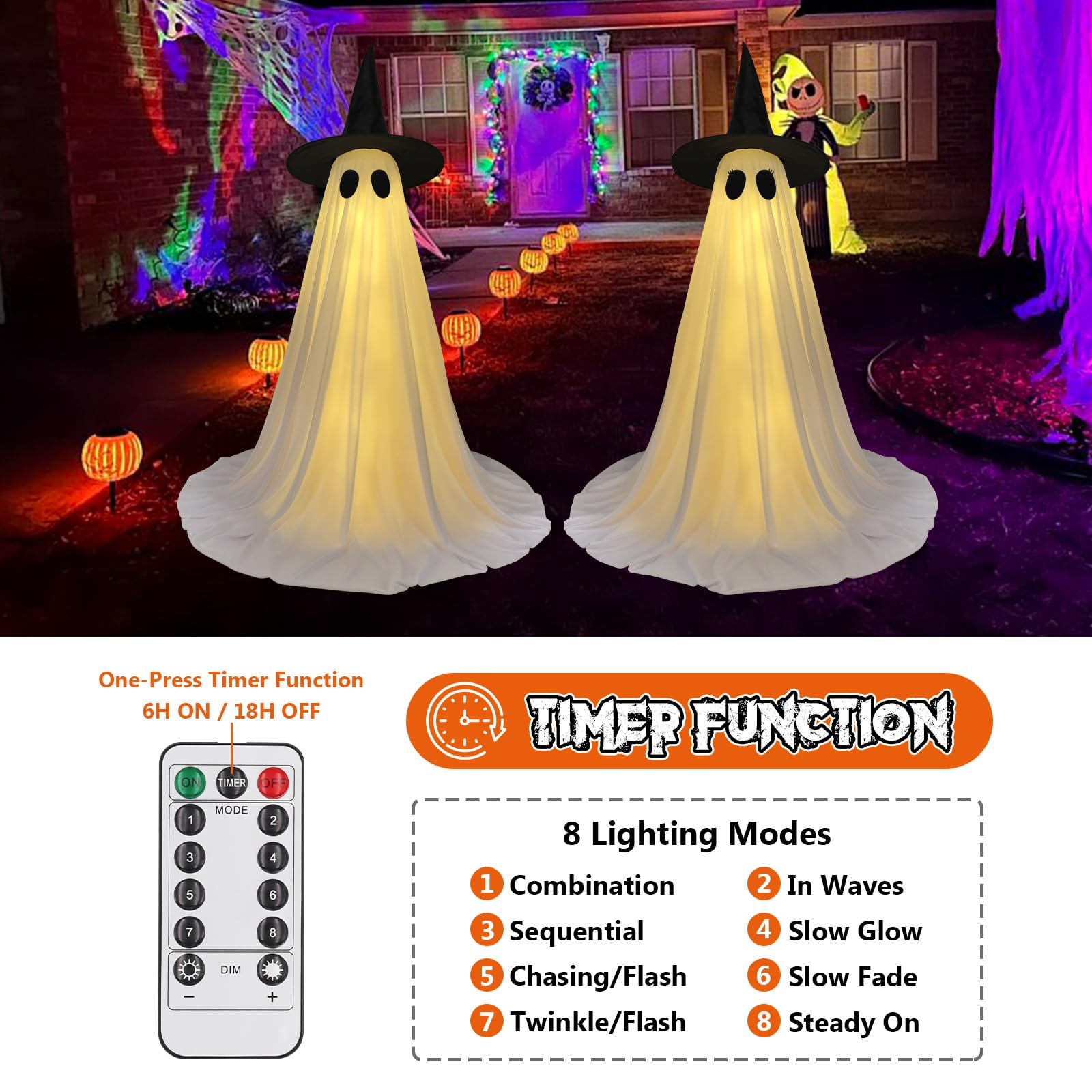 Sturdy ground stake for FairyGlim Halloween ghost