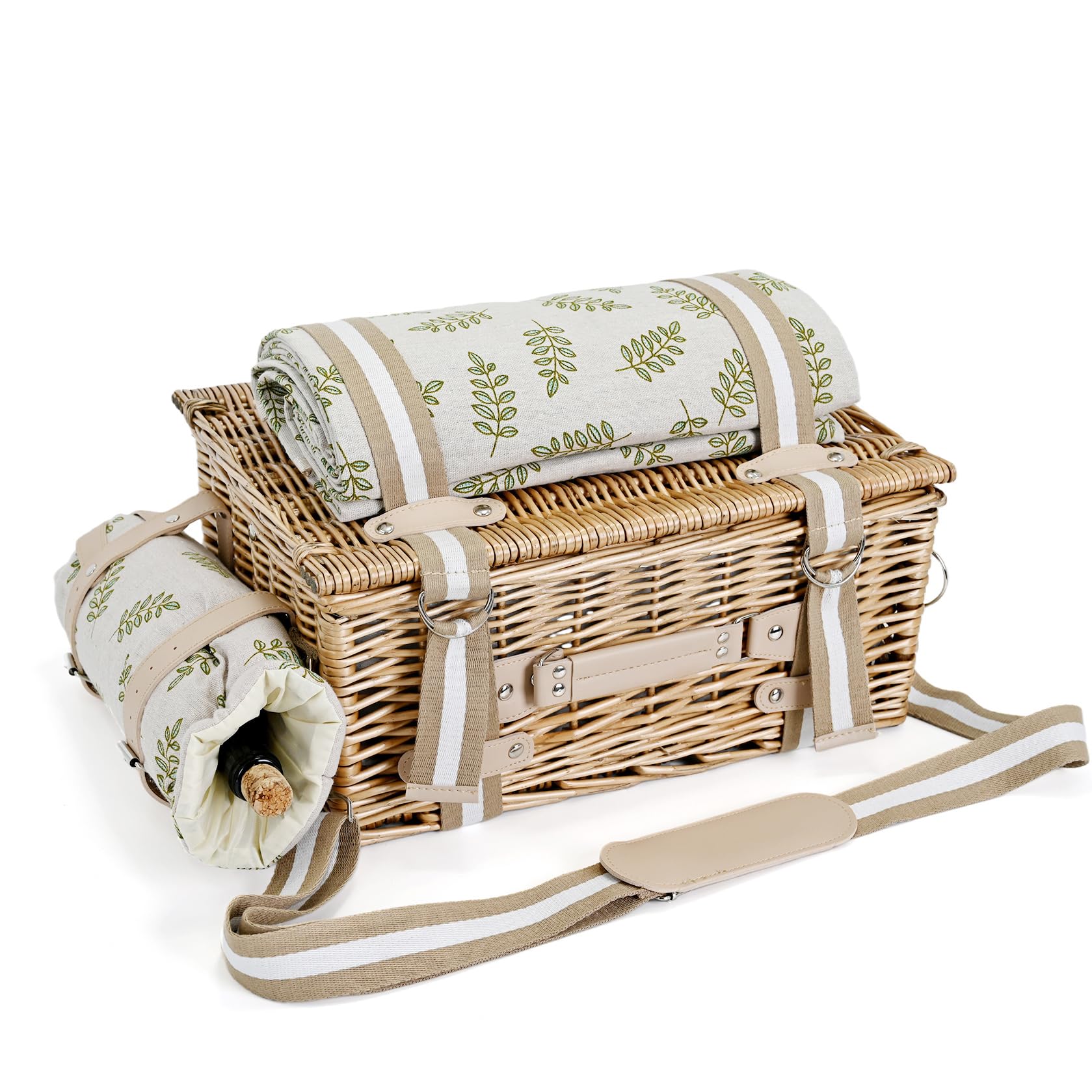 Sturdy willow woven picnic basket from SatisInside