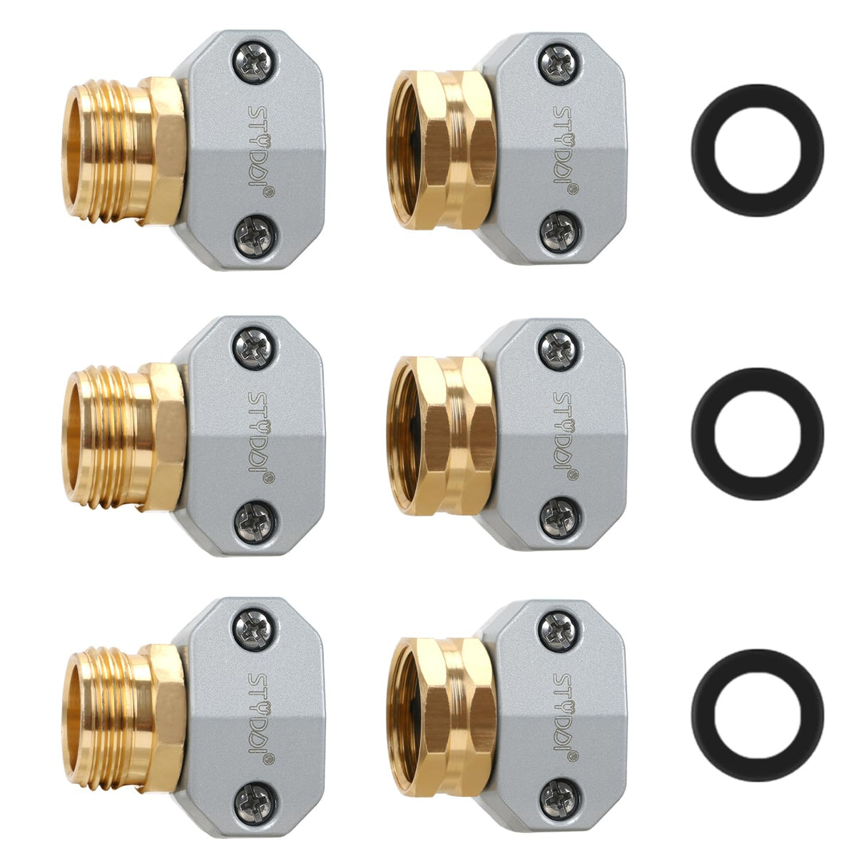 STYDDI Garden Hose Repair Connector Fitting package front view