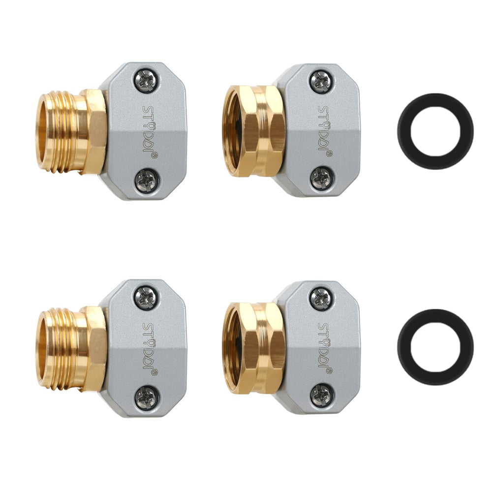 STYDDI Garden Hose Repair Kit with aluminum connectors and zinc clamps
