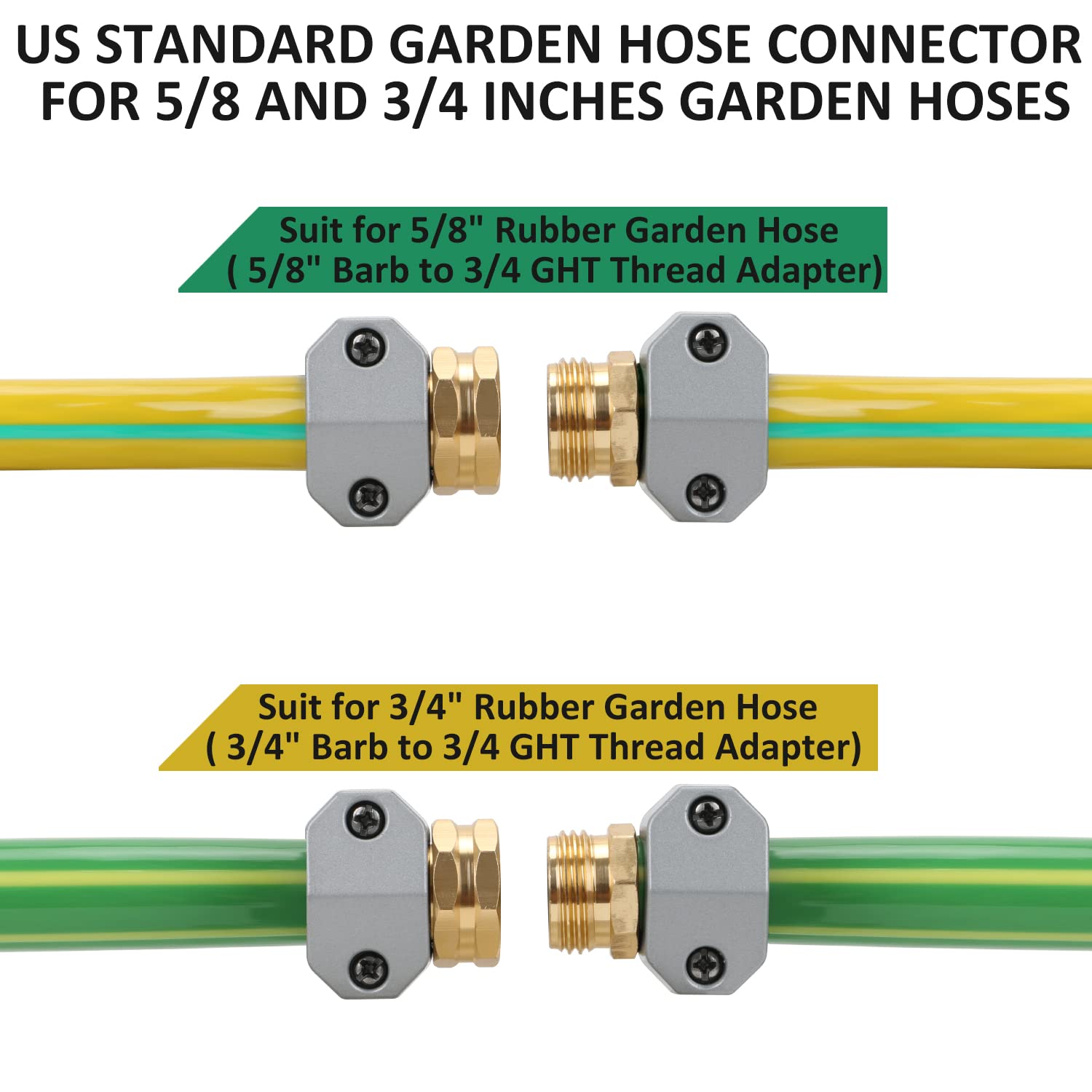 STYDDI hose repair connectors installed on a garden hose