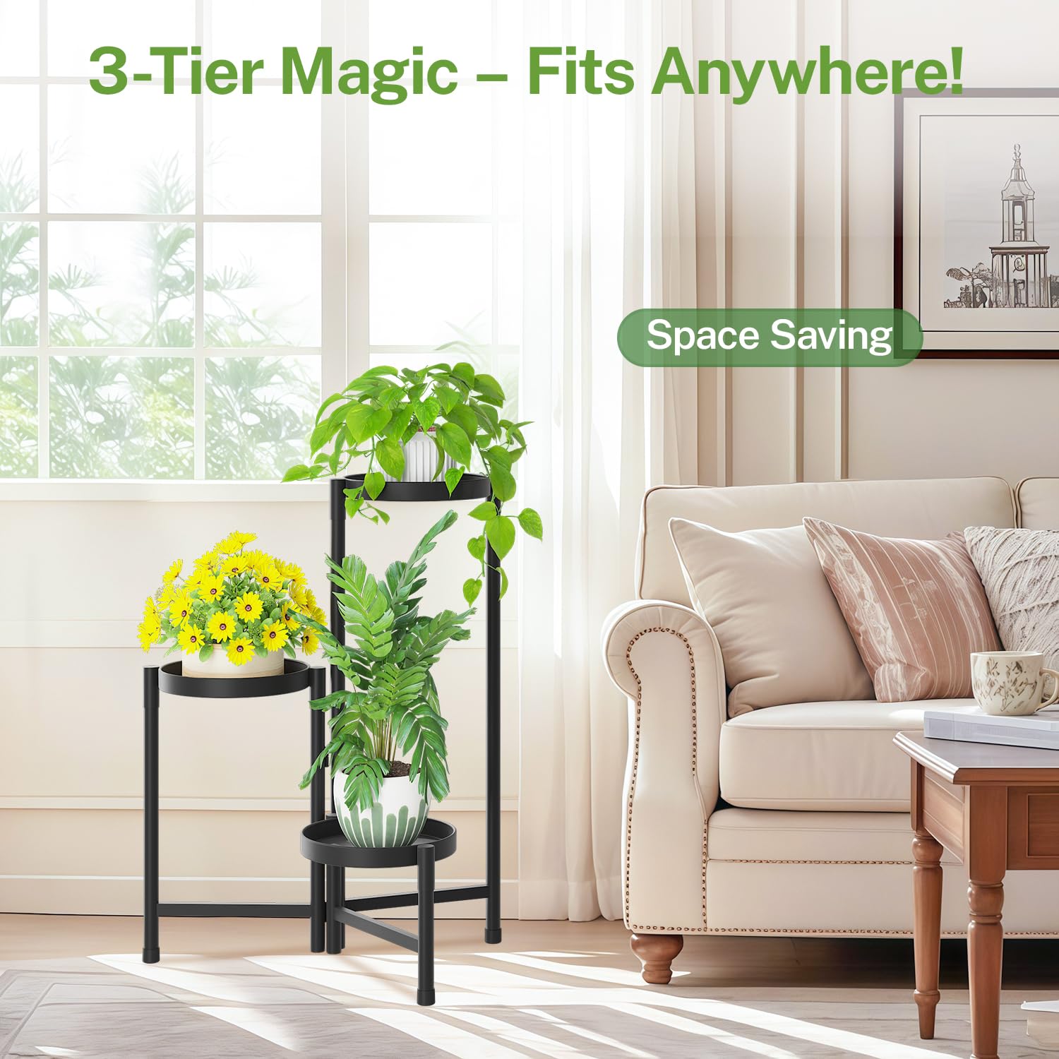 Stylish iDavosic.ly Plant Stand improving indoor decor