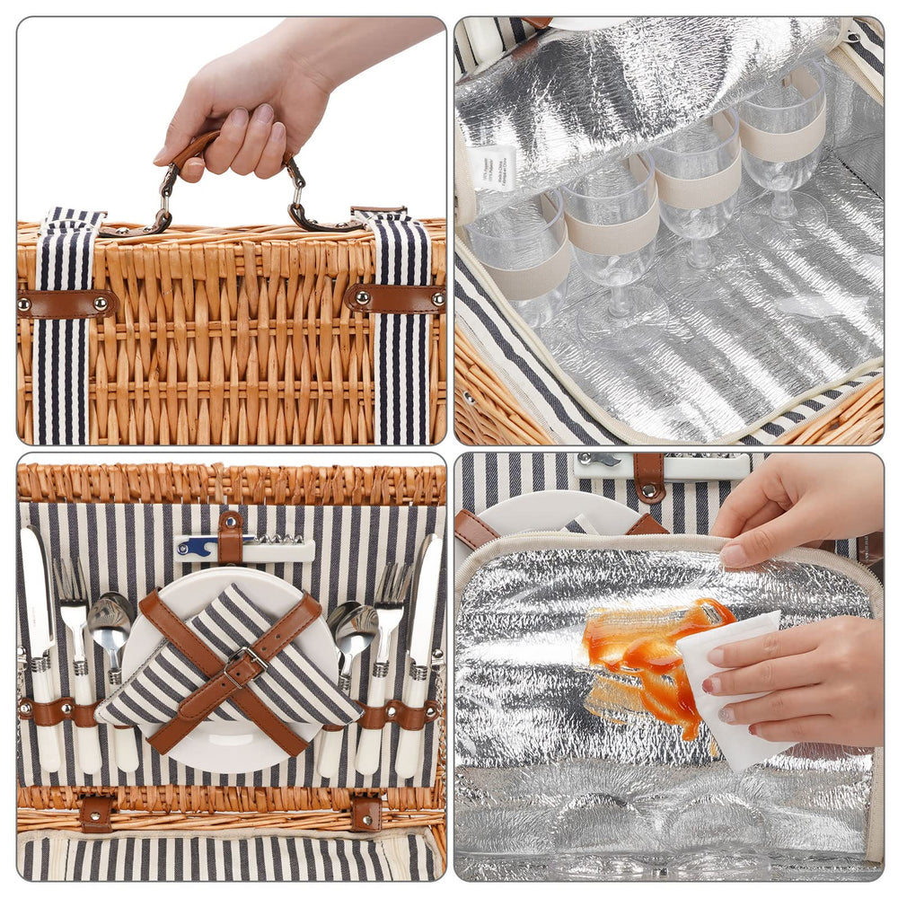 Stylish WICKERLAND picnic basket ready for outdoor dining