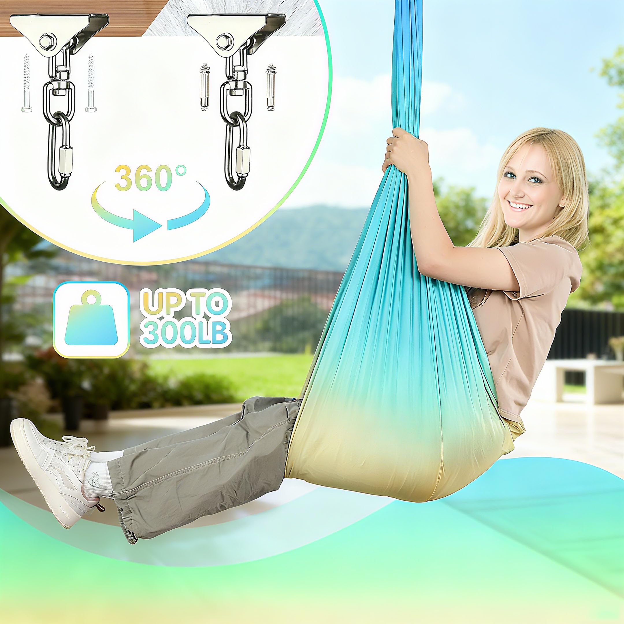SUCHDECO Sensory Swing being used by a child