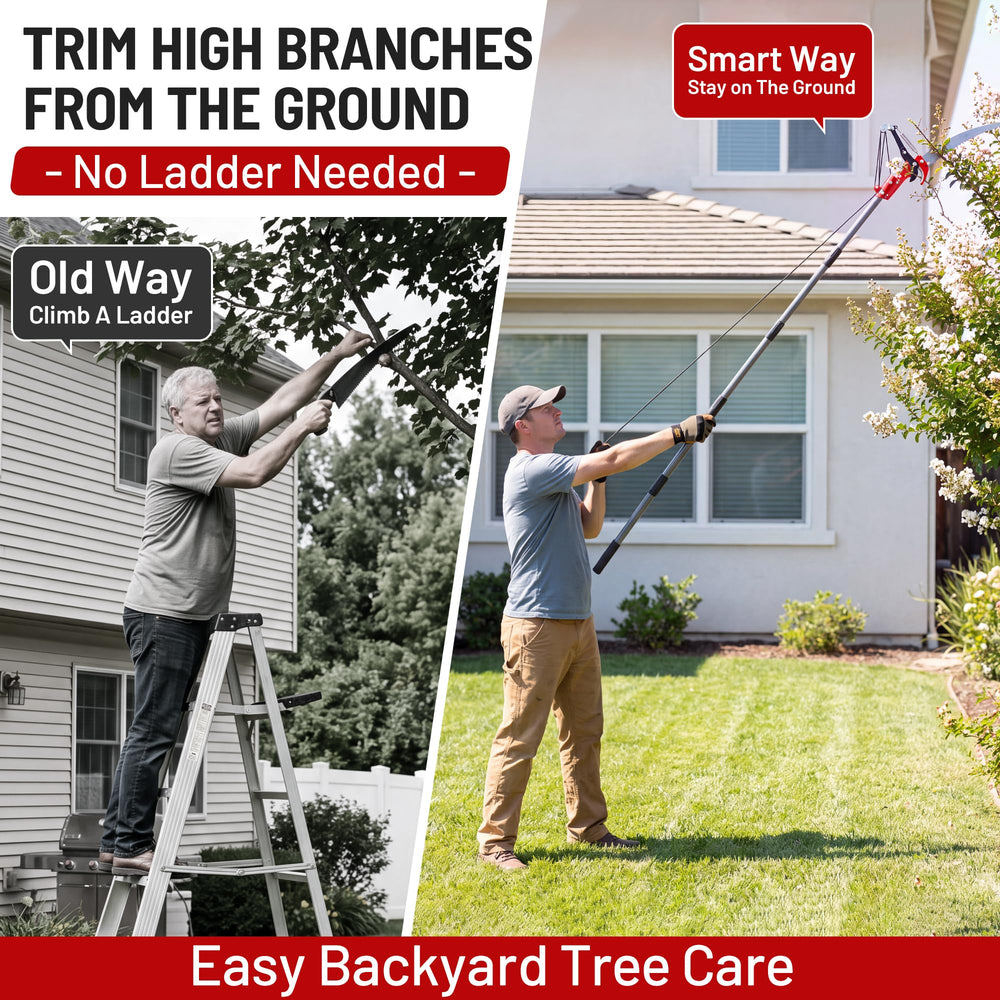 Suchtale 14FT Pole Tree Pruner showing pulley system