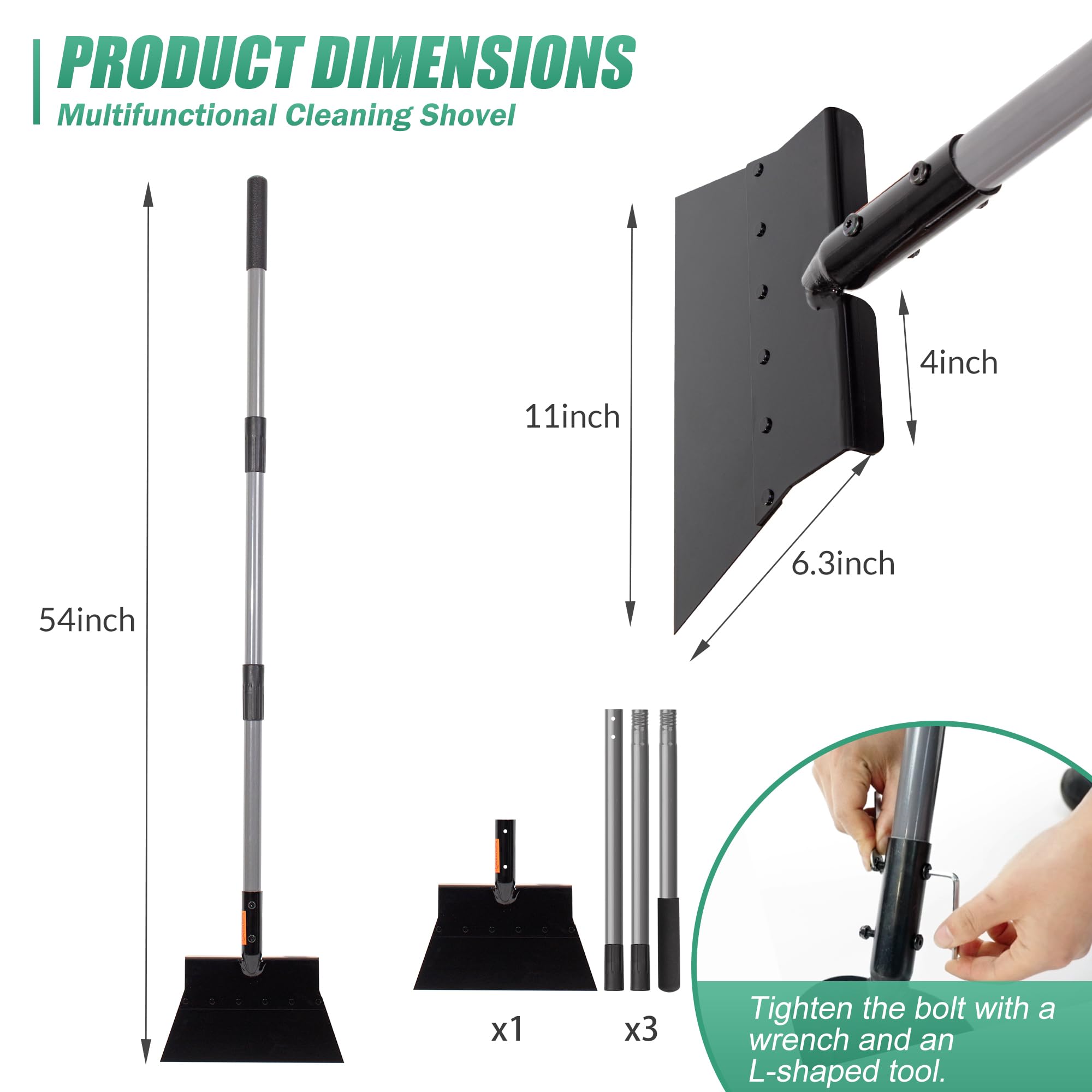 Suchtale Flat Shovel adjustable handle close-up