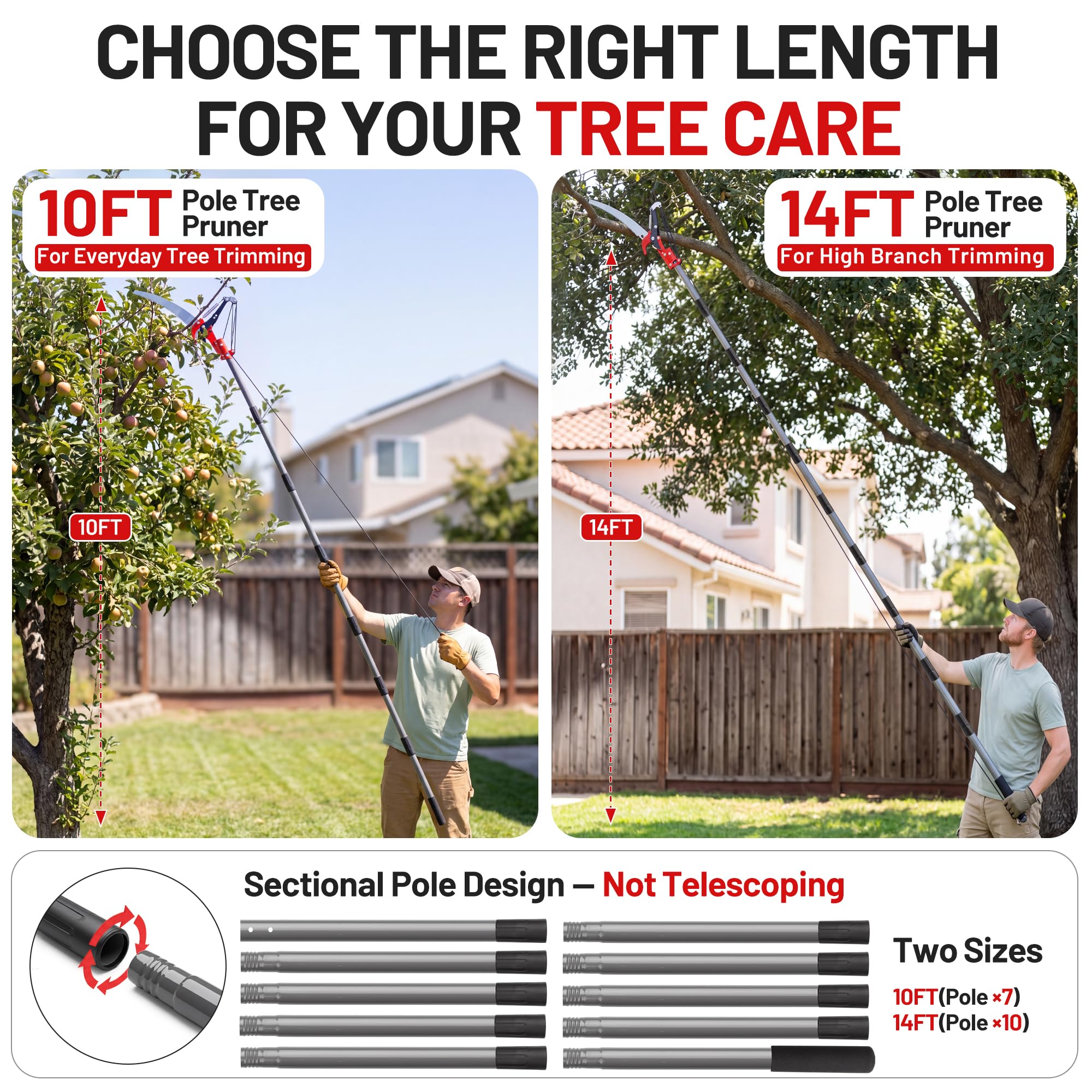 Suchtale pole pruner dismantled for storage