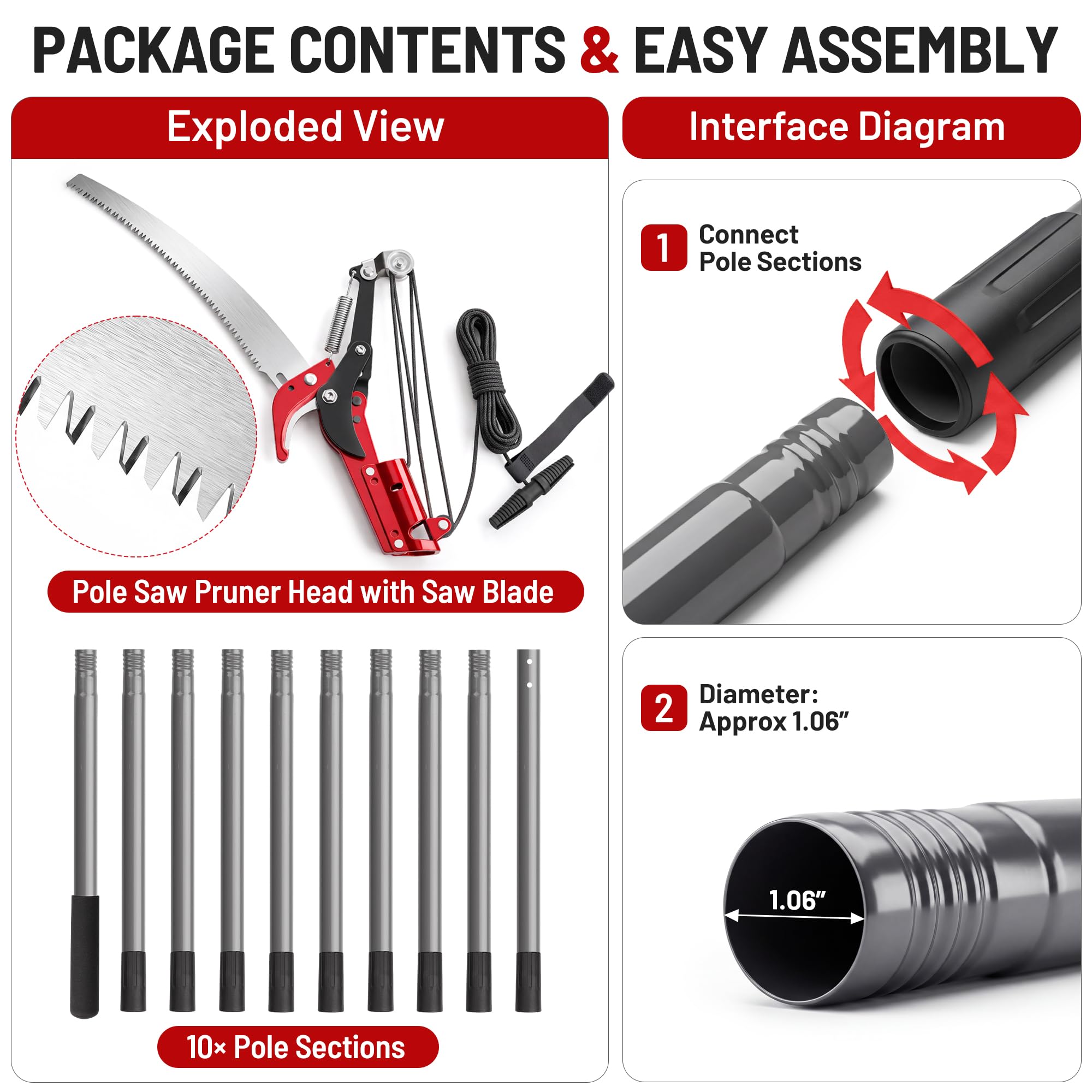 Suchtale Pole Tree Pruner packaging details