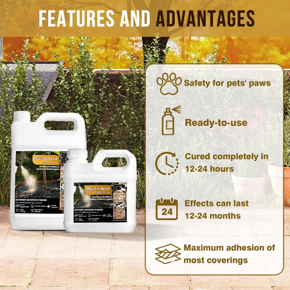 Sudale Mulch Glue bottle with mixed application in garden