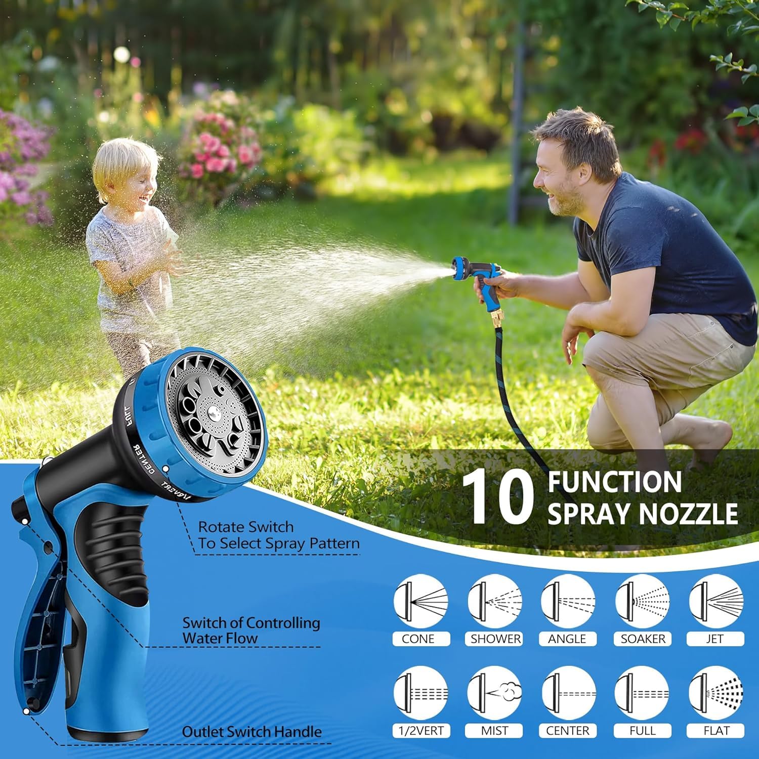 Suewaxxf garden hose in use watering plants