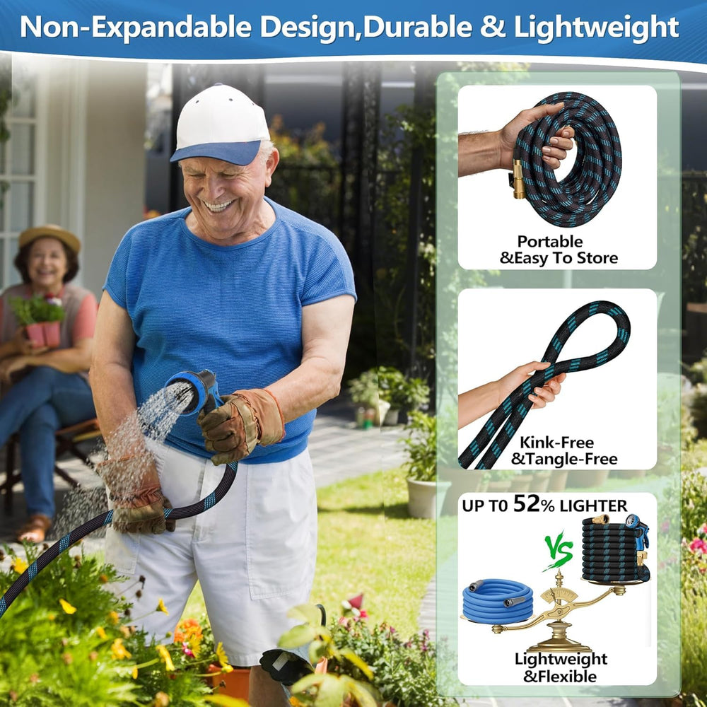 Suewaxxf lightweight garden hose in outdoor setting