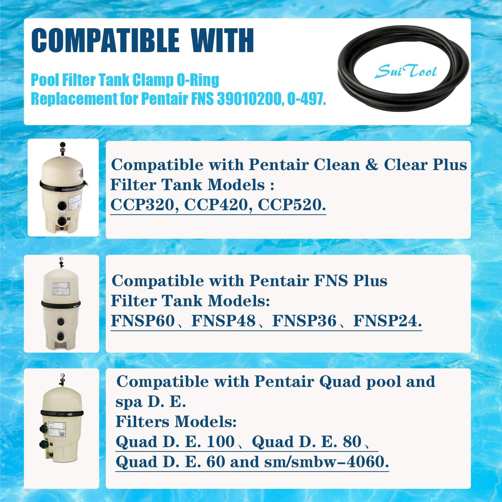 SuiTool Tank Clamp O-Ring Replacement with Pentair filter model