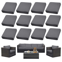 SUKAIKEQA 12PCS Patio Cushion Covers Grey front view