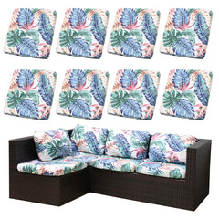 SUKAIKEQA 8PCS Tropical Flavor Patio Cushion Covers front view