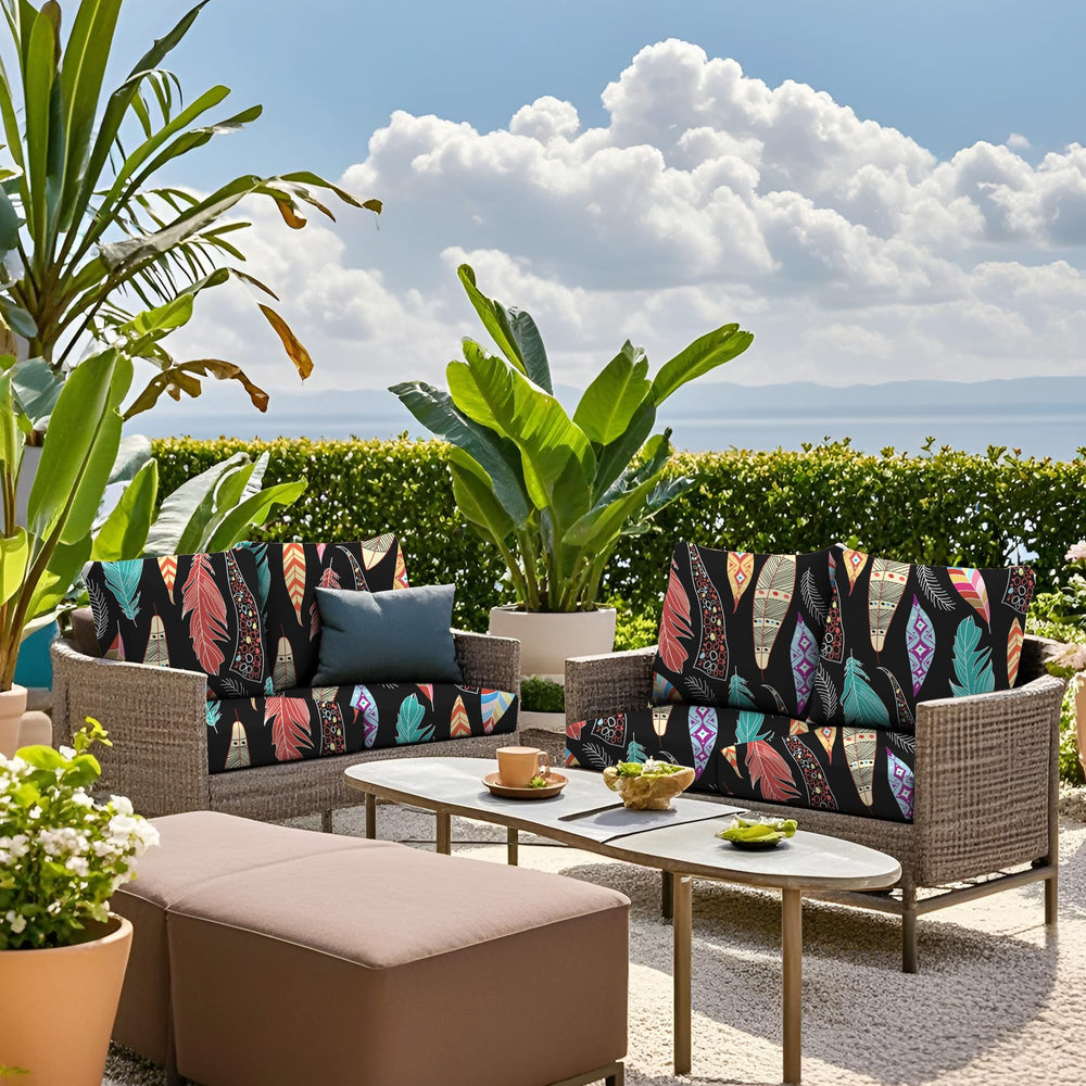SUKAIKEQA cushion covers fitting snugly on patio chairs