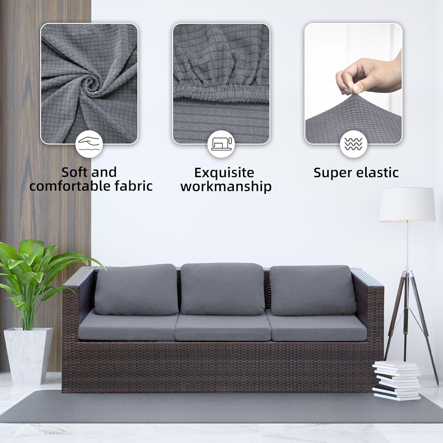 SUKAIKEQA cushion covers on outdoor sectional