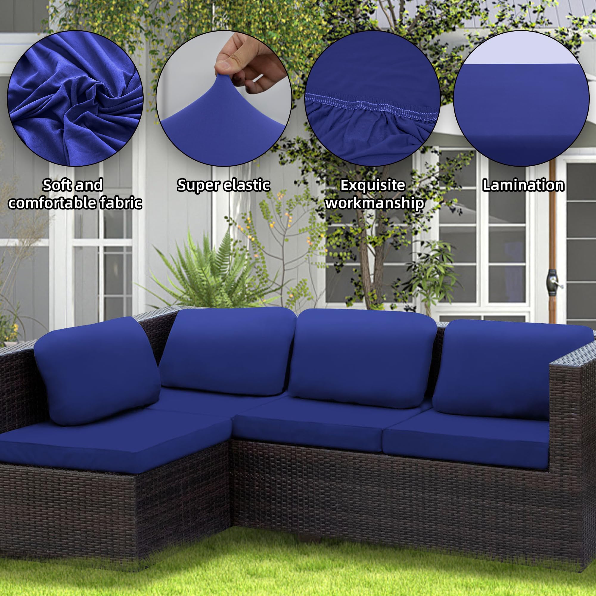 SUKAIKEQA Lake Blue cushion cover on a sectional sofa