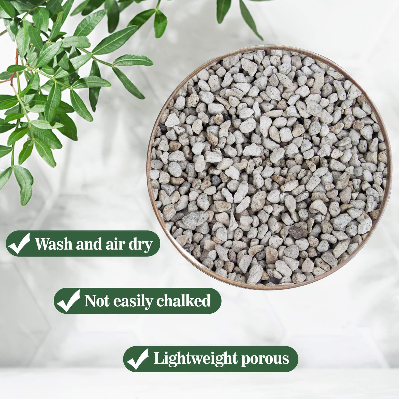 Sukh Horticultural Pumice 900g in a potted plant arrangement