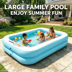 Sumbee Inflatable Pool 103" x 69" side view with kids
