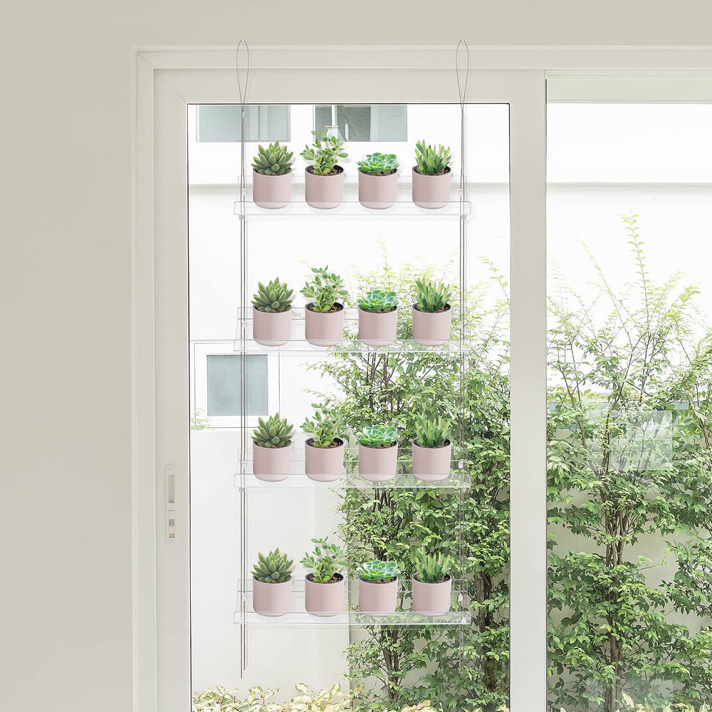 Sumerflos 4 Tier Acrylic Window Plant Shelves in modern decor